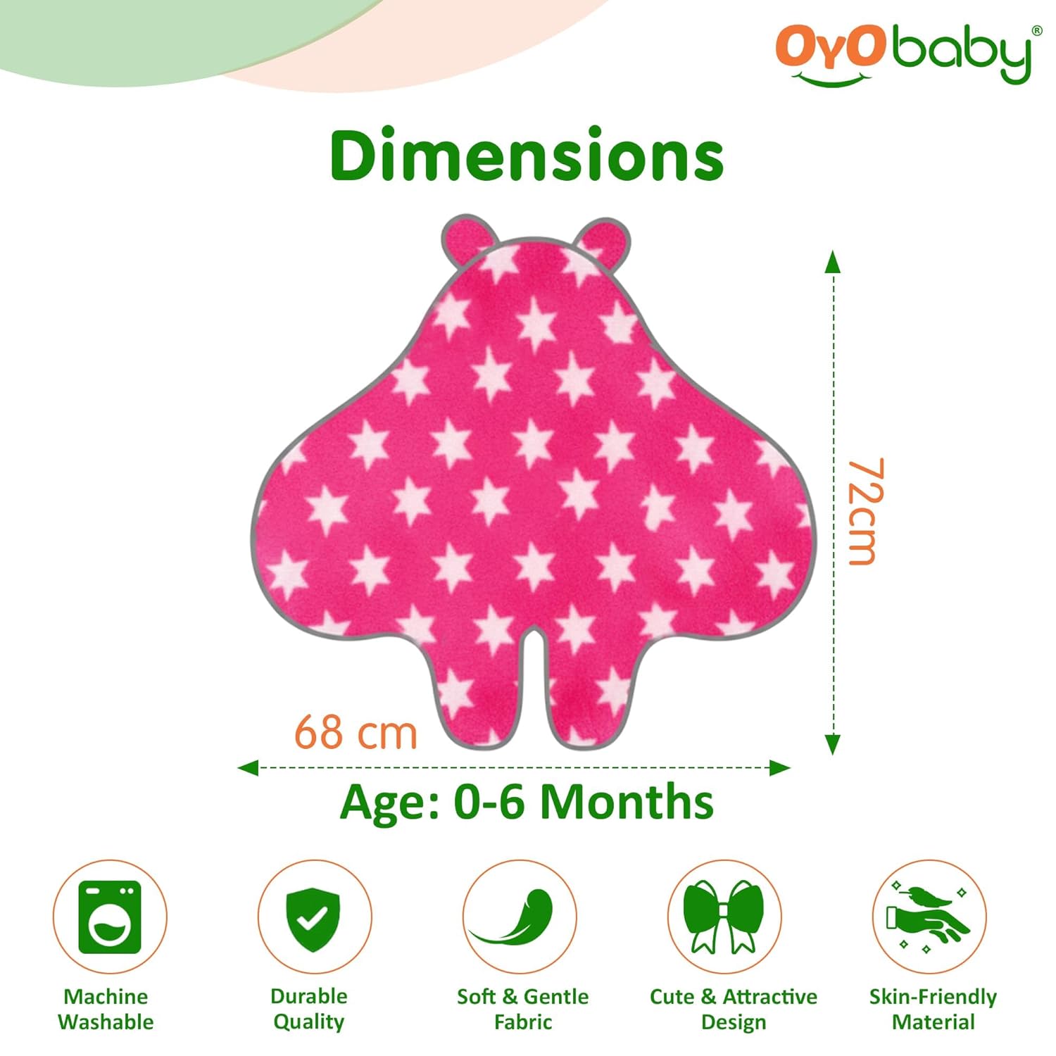 OYO BABY Newborn Baby Blanket Combo Pack – 2 Pcs Super Soft Micro Fleece Wrapper/Sleeping Bag (0-6 Months, 72x68 cm, Pink & Dark Blue, Skin-Friendly, Boys & Girls)