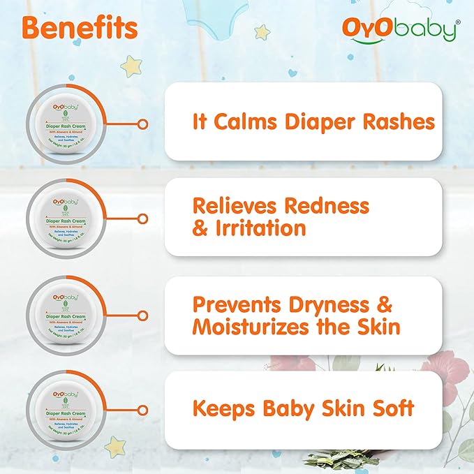 OYO BABY Kids Combo Set BABY Talc Free Baby Powder & BABY Diaper Rash Cream