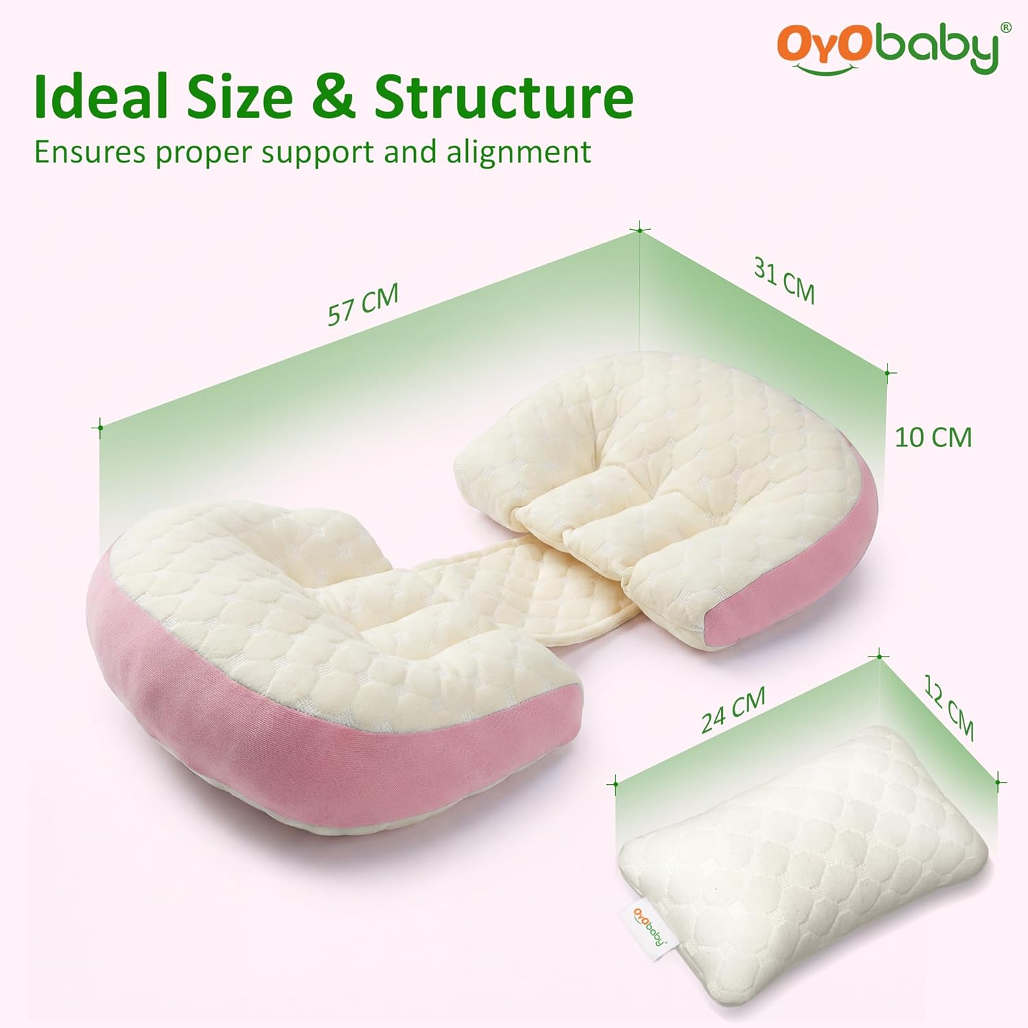 H Shape Pregnancy Pillow for Sleeping | Maternity Support Pillow with Adjustable Velcro | PInk Belly & Waist Support | Microfiber Filling |