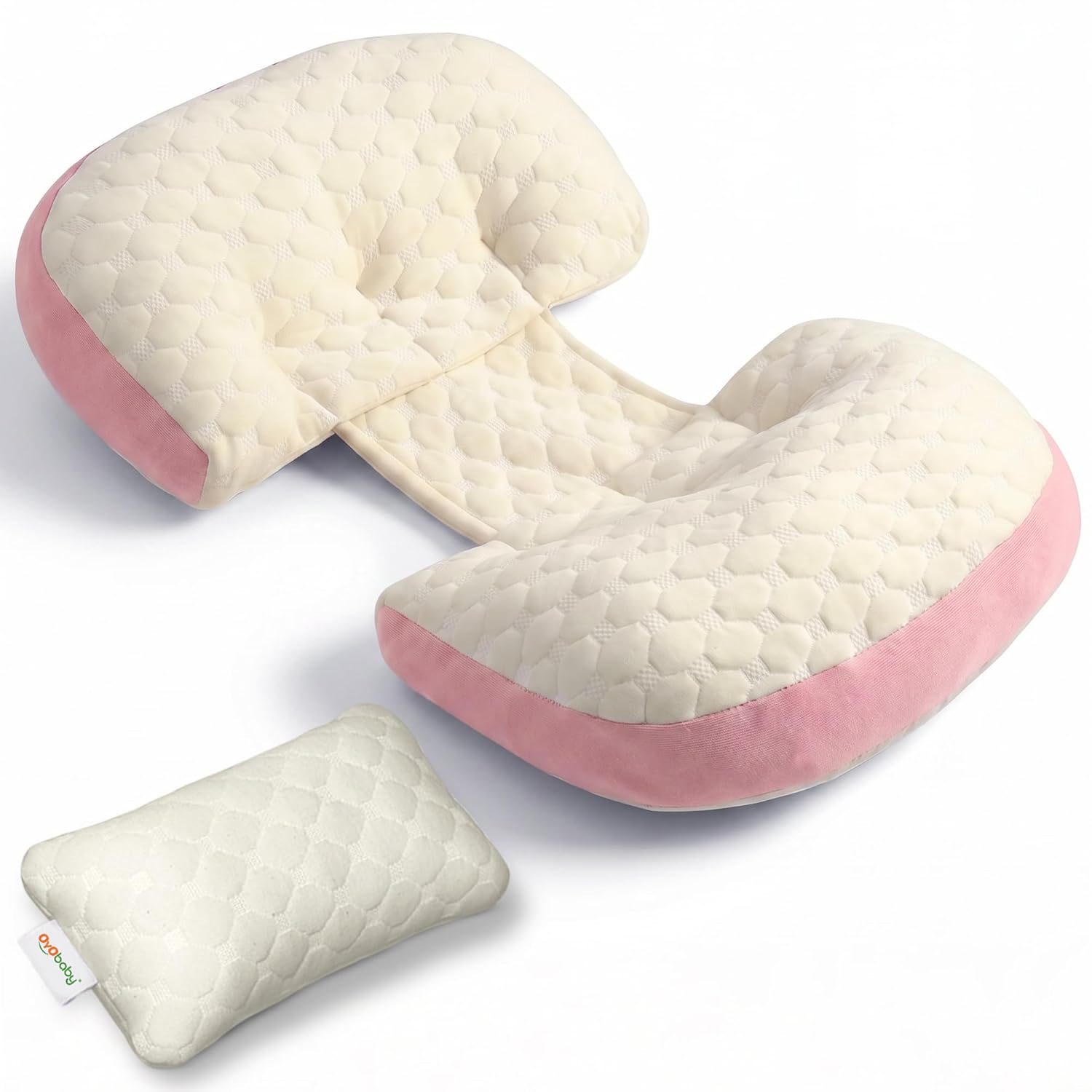 H Shape Pregnancy Pillow for Sleeping | Maternity Support Pillow with Adjustable Velcro | PInk Belly & Waist Support | Microfiber Filling |