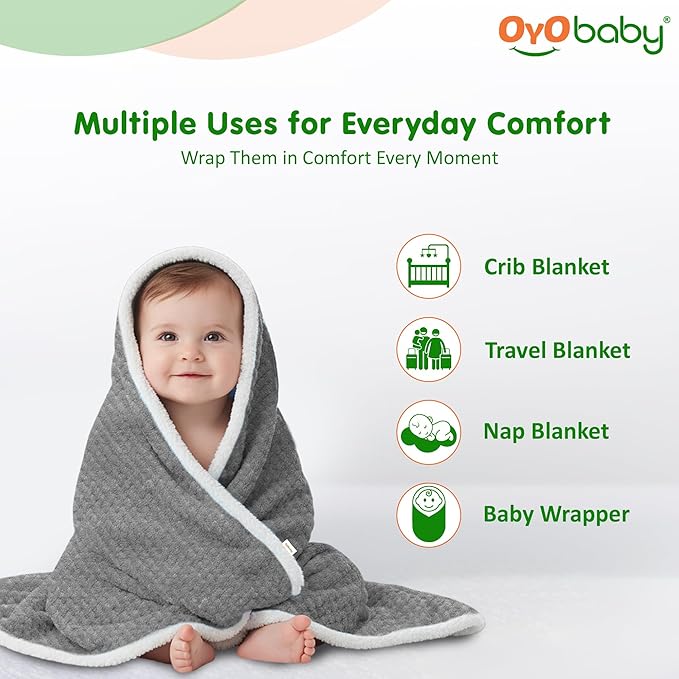 OYO BABY Ultra-Soft Baby Swaddle Wrap Blanket with Hood & Booties – Warm Fleece Sleeping Bag for Newborns