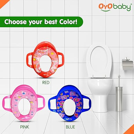OYO BABY Cushioned Potty Seat, Toilet Seat with Handle for Kids Blue