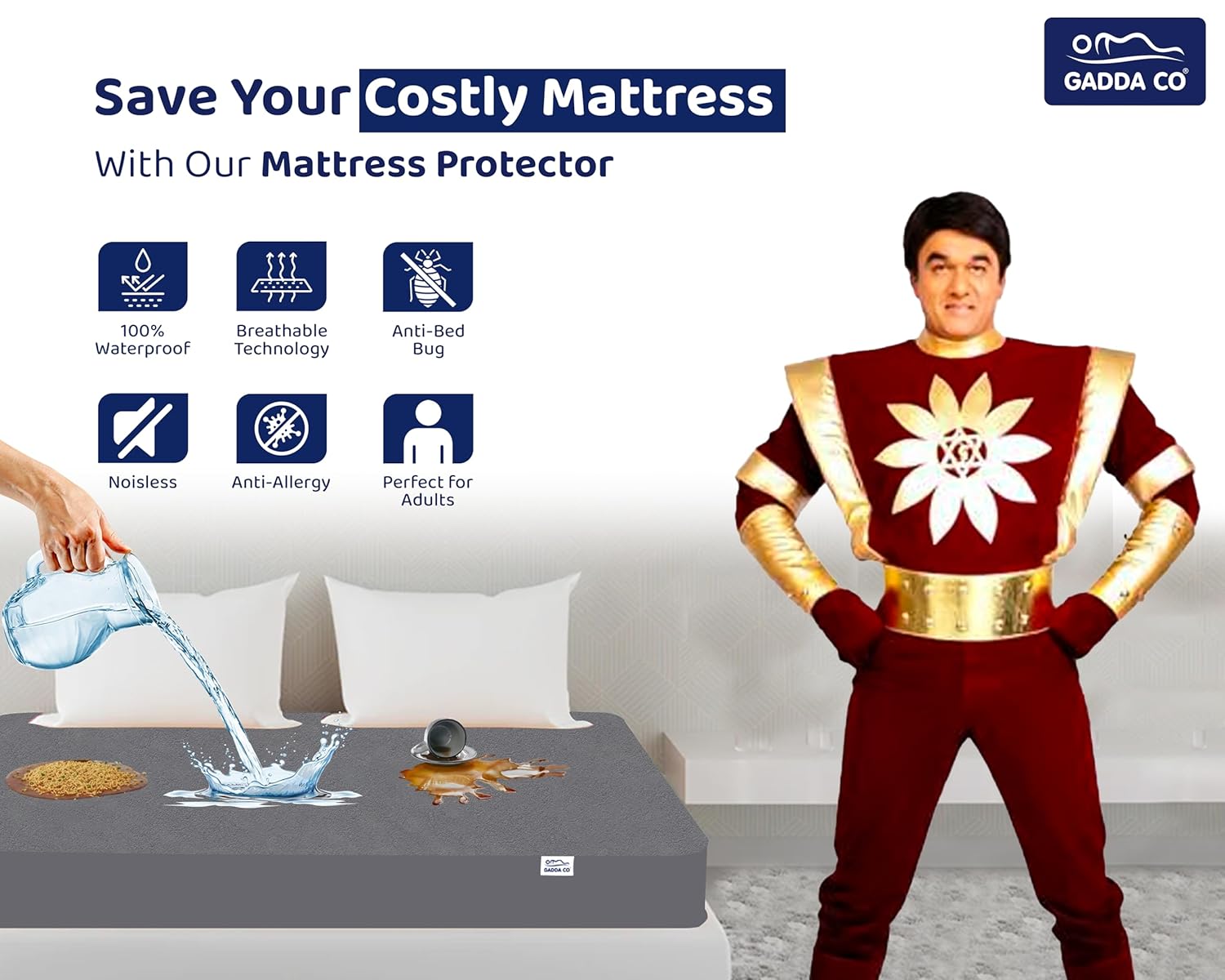 Waterproof Queen Mattress Protector (78 x 72 Inch) – Cotton Terry, Breathable, Hypoallergenic, Fits 10” Mattress| White