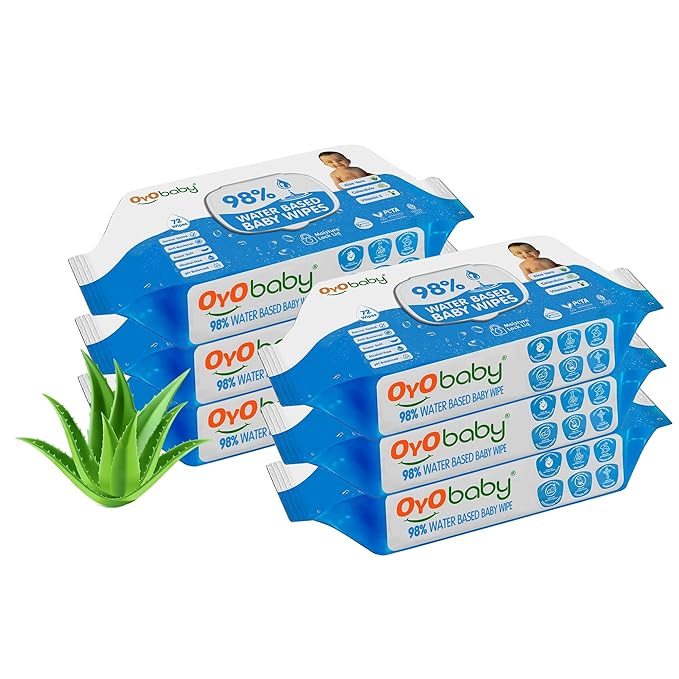OYO BABY Wipes for new born baby with Lid | 72 Wipes x Pack of 7-504 Wipes for kid | Extra Thick & Moist Wet Vipes for Babies | Prevents Skin Redness & Rashes | Enriched with Aloe Vera, Vitamin E
