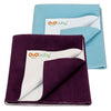 Baby Dry Sheet 70×50 cm | Waterproof Bed Protector for Newborns, Reusable Mat – Plum & Sea Blue