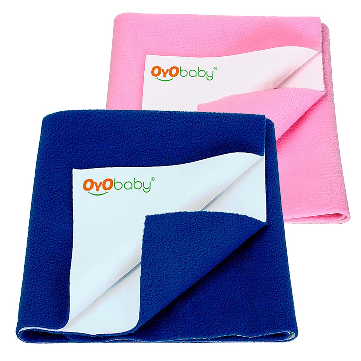 Baby Waterproof Baby Bed Protector Wollen Blend Dry Sheets For New Born Babies | Reusable Mats | Cot & Bassinet Gift Pack, Size : 70Cm X 50Cm | Royal Blue + Pink.