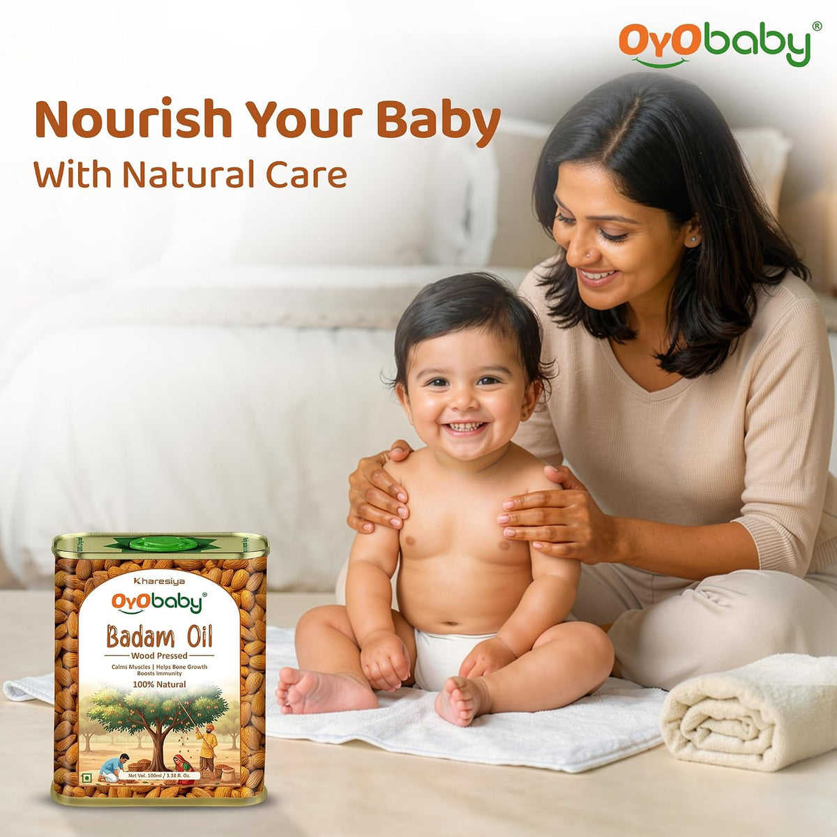 100% Pure & Natural Badam Rogan Baby Massage Oil