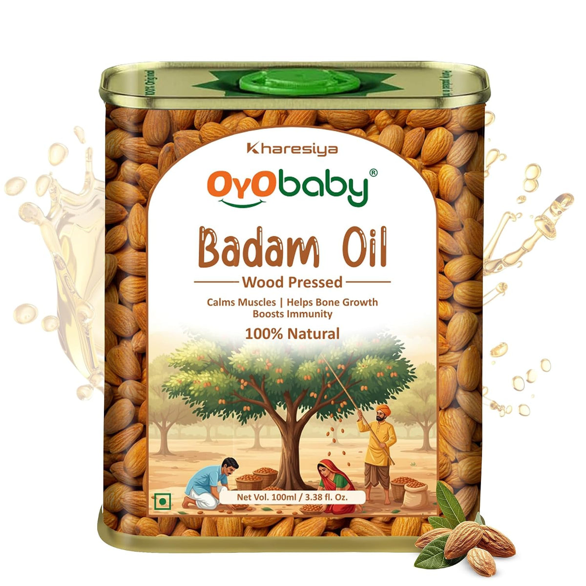 100% Pure & Natural Badam Rogan Baby Massage Oil