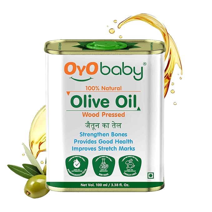OYO BABY 100% Natural Baby Oil for New Born | Wood Pressed Olive Oil - Baby Massage, Skin & Baby Hair OIl