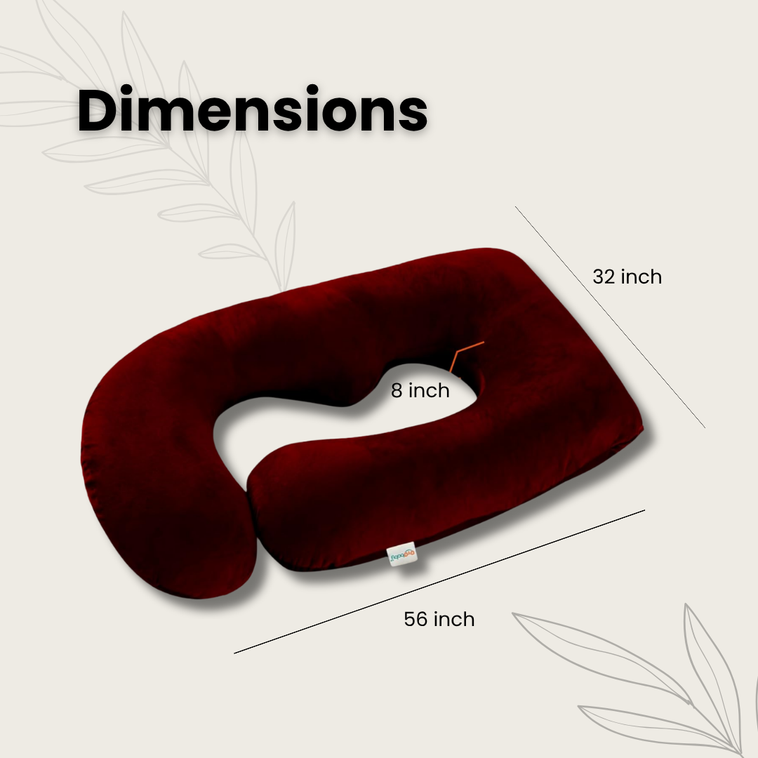 J-Shape Velvet Maternity Pillow: 360° Support & Comfort