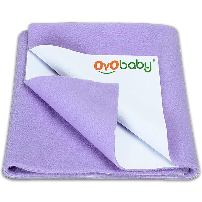 OYO BABY - Baby Dry Sheet for New Born Babies | Infant Waterproof Bed Protector Sheet for Baby | Mattress Pads (Large-(140cm X 100cm), Purple)