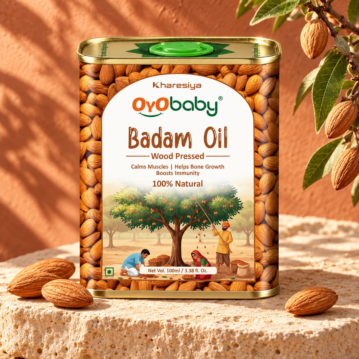 100% Pure & Natural Badam Rogan Baby Massage Oil
