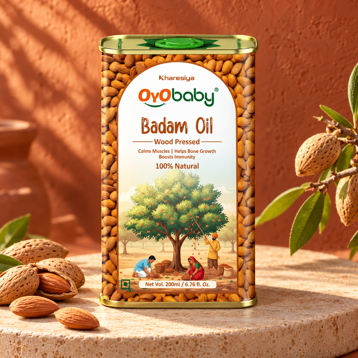 Massage Oil 100% Pure & Natural Badam Rogan Baby Oil (200 ml)