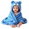 Newborn 3-in-1 Swaddle Blanket with Animal Hood – Soft All-Season Kids Blanket for (0–12 Months, 84x80cm), Skin-Friendly, Blue Bear Design, Perfect Baby Shower Gift