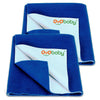 OYO BABY Baby Bed Protector  | for Newborn - 6 Months | Soft, Waterproof Dry Sheet 70×50 cm (Pack of 2) | Quick Dry, Extra Absorbent & Rash-Free - Royal Blue (Small)