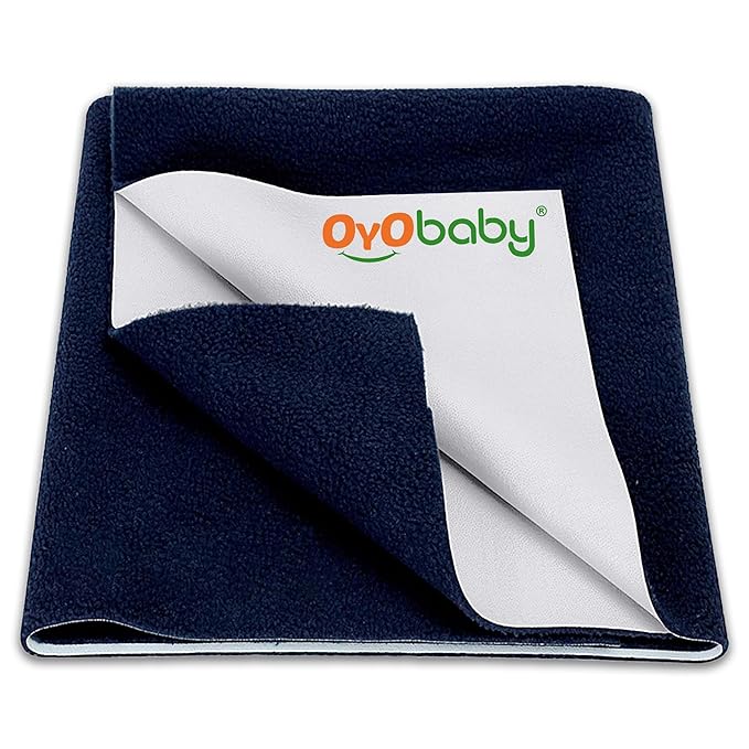 OYO BABY - Quickly Dry Super Soft Waterproof and Reusable Mat/Underpad/Absorbent Sheets/Mattress Protector (M-(100cm X 70cm), Dark Blue Color)