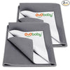 Instadry Baby Dry Sheet 70×50 cm (Pack of 2) | Waterproof, Quick Dry Bed Protector – Grey (Medium)