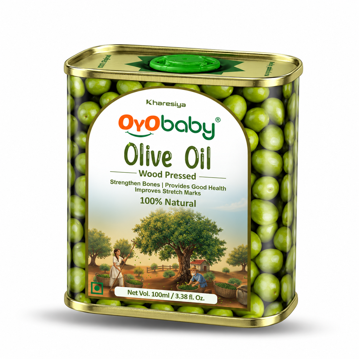 100% Natural Baby Oil for New Born | Wood Pressed Olive Oil - Baby Massage, Skin & Baby Hair Oil