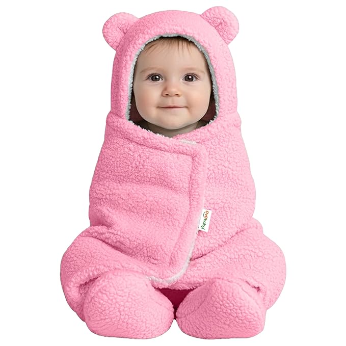 OYO BABY Super Soft Baby Blankets for Newborns – Pack of Hooded Swaddle Wrappers Cum Wearable Blankets for Boys & Girls