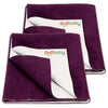 Baby Dry Sheet 70×50 cm (Pack of 2) – Waterproof, Quick Dry, Soft & Washable (0–6 Months) Plum (Small)
