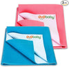 Waterproof Baby Bed Protector Dry Sheets for New Born babies | Reusable Mats | Cot & Bassinet Gift Pack (Gift Pack 2, Salmon Rose)