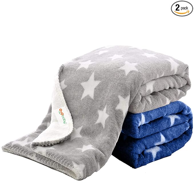 OYO BABY Baby Square Blankets Combo | for New Born Babies Baby Boys, Baby Girls, Babies for 0-6 Months, Fleece, Skin Friendly, 2 Blankets