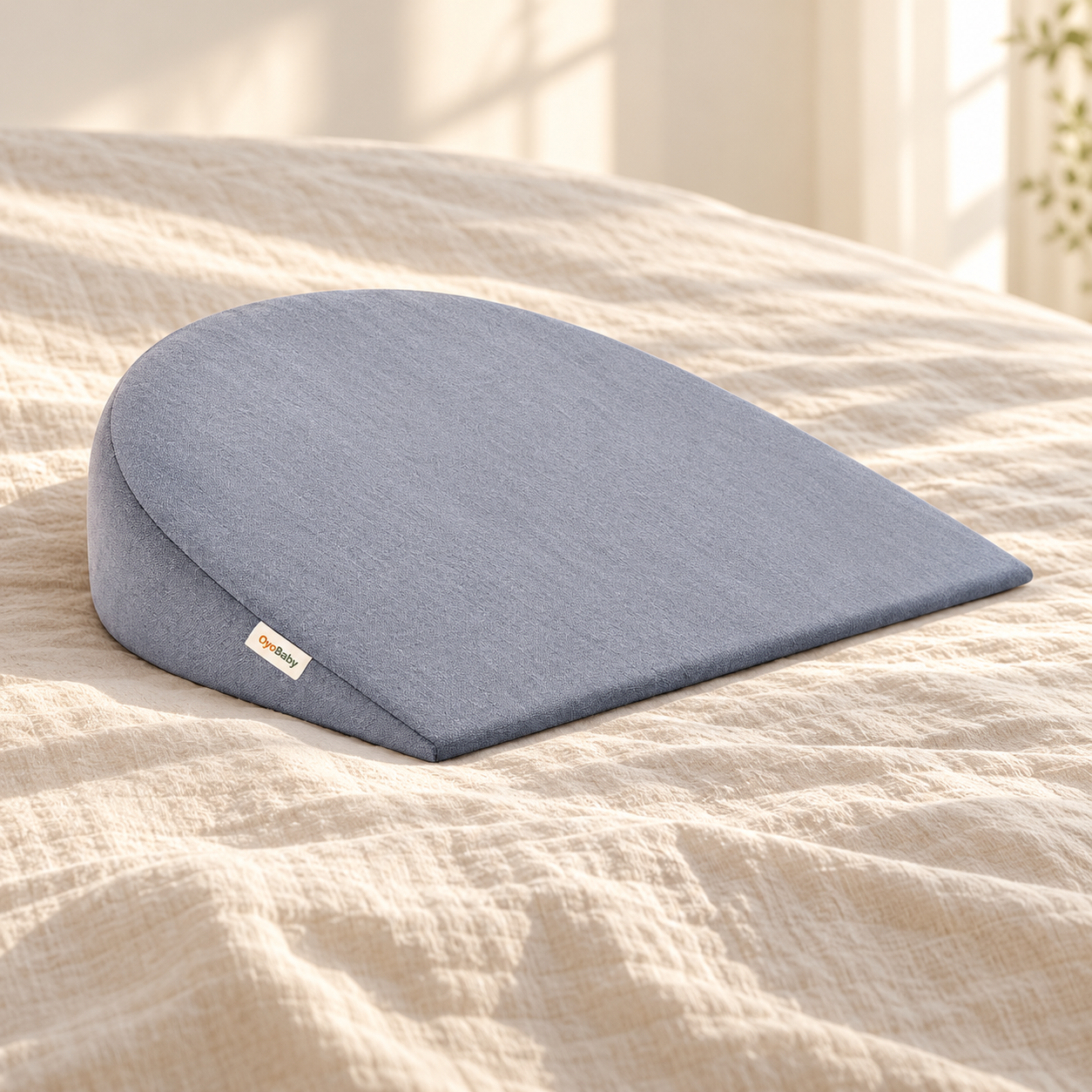 Memory Foam Pregnancy Wedge Pillow - Grey | Ergonomic Belly, Back & Hip Support for Expecting Moms